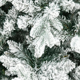 HOMCOM 9 Foot Pine Snow Flocked Artificial Christmas Tree with 616 Realistic Cedar Branches, Auto Open, Home Holiday Decoration, Green