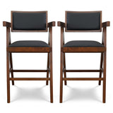 Athena Counter Chair In Black Vegan Leather