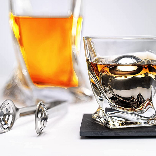 Luxurious Whiskey Stones & Glasses Gift Set - 2 XL
