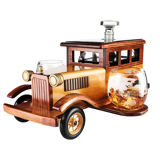 Vintage Car Decanter and Glasses Set