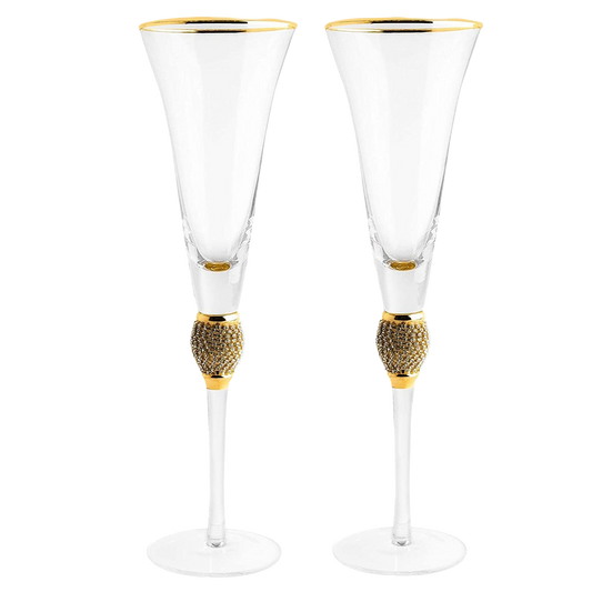 The Wine Savant Diamond Champagne Flutes Set of 2