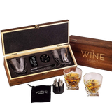 Whiskey Stones Gift Set, 2 Twisted Glasses