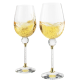 Rhinestone DIAMOND Studded Wine Glasses 16 Ounces Set