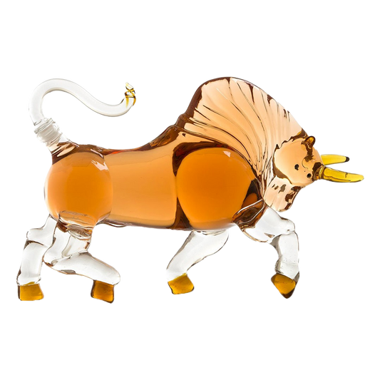 Charging Bull Heads Forward Animal Liquor Decanter