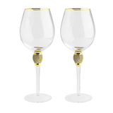 Large Diamond Wine Glasses - 15 Ounce (2, Clear)