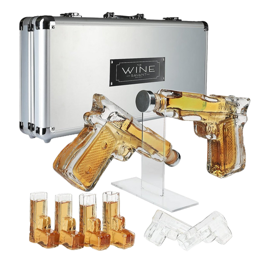 (EU Only) Pistol Whiskey Gun Decanter & Shot Glasses Set