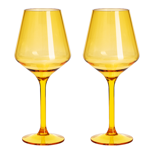 Floating Wine Glasses for Pool - Set of 2-15 OZ (Yellow)