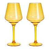 Floating Wine Glasses for Pool - Set of 2-15 OZ (Yellow)