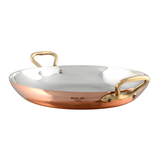 Mauviel M'Tradition Polished Copper & Tin Inside Round Pan With Brass Handles