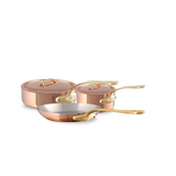Mauviel M'Heritage M'200 B 5-Piece Copper Cookware Set With Brass Handles