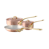 Mauviel M'Heritage M'150 B 5-Piece Copper Cookware Set With Brass Handles