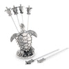 Pewter Sea Turtle Cheese Pick Set