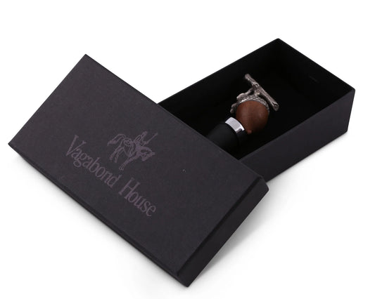 Pewter and Wood Acorn Bottle Stopper