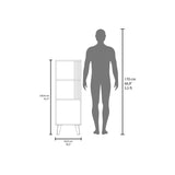 TUHOME Vance 47" High One-Door Storage Cabinet with Two Open Shelves, Modern Vertical Organizer for Living Room, Dining Room, Office, Bedroom, Compact Freestanding Cabinet with Wooden Legs