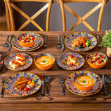 Simi 12 Piece Dinnerware Set with Front-Only Pattern