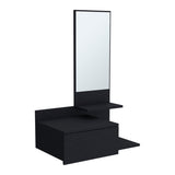 TUHOME Vienna 23.6-Inch Wide Three-Tier Floating Console Table with Built-In Mirror and Full-Extension Drawer, Modern Entryway or Bedroom Organizer for Décor Display, Storage and Everyday Home Essentials