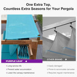 PURPLE LEAF Outdoor Retractable Pergola with Sun Shade Canopy Patio Metal Shelter for Garden Pavilion Natural Wood Grain Frame Grill Gazebo