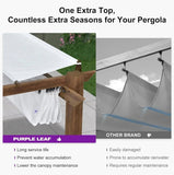 PURPLE LEAF Outdoor Retractable Pergola with Sun Shade Canopy In Natural Wood Grain Frame With Curtains