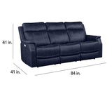 Valencia 3-Piece Dual-Power Ocean Blue Reclining Set (Sofa, Loveseat & Chair)