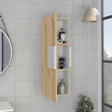 Tuhome Vanguard Medicine Cabinet with Three Spacious Shelves, Single-Door Enclosed Storage, Modern Wall-Mounted Bathroom Organizer for Toiletries, Medicines, Daily Essentials, and Contemporary Home Organization