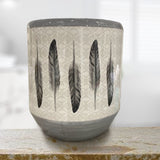 Feather Design Ceramic Wastebasket, 2 MOQ