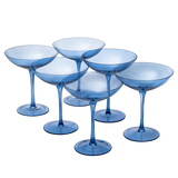 Cobalt Blue Colored Champagne Coupe Glasses 12oz Set of 6