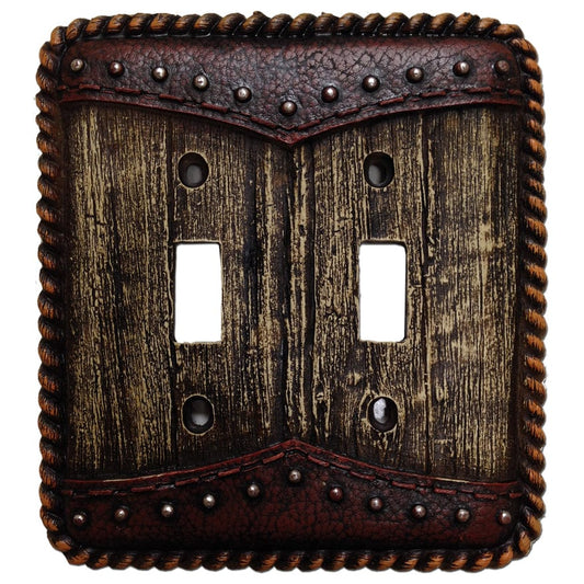 Woodgrain Double Switch Wall Plate, 4 MOQ