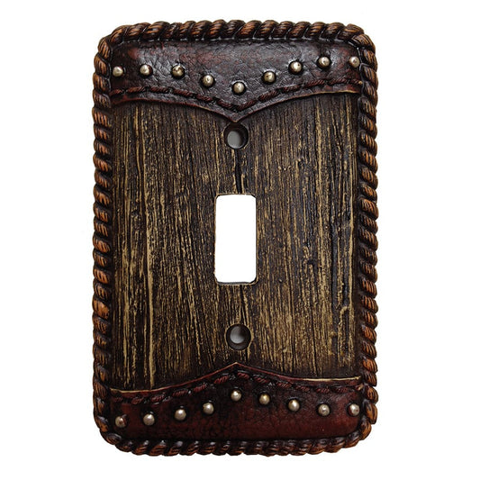 Woodgrain w/ Double Yoke Single Switch Wall Plate, 4 MOQ