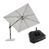 PURPLE LEAF Lateral Tilt Patio Umbrella with Base, 360° Swivel Cantilever Umbrella with Stand