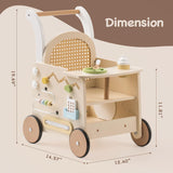 ROBUD  Wooden Baby Push Walker - Rattan