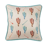Serape Cactus Throw Pillow w/ Embroidery Details