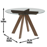 Wade 48-inch Glass Top 5-Piece Dining Set (Table & 4 Side Chairs)