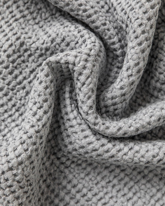 Waffle face towel in Light gray