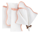 Beige Scallop Napkins - Embroidered Napkins