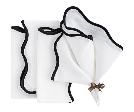 Black Scallop Edge Napkins