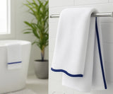 Bath Towel Navy with Border Edge