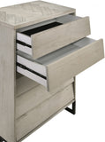 Weston Industrial Mid Century Chest of Drawers - Grey Stone Finish with Matte Black Base Charm