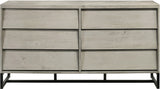 Weston Industrial Mid Century Dresser - Grey Stone Wood Finish with Matte Black Base, Chic Design