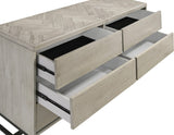 Weston Industrial Mid Century Dresser - Grey Stone Wood Finish with Matte Black Base, Chic Design