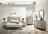 Weston Mid Century Mirror - Industrial Grey Stone Finish, Chic Design for Contemporary Bedrooms
