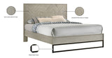 Weston Industrial Mid Century Bed with Stylish Matte Black Base for Modern Bedroom Elegance
