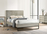Weston Industrial Mid Century Bed with Stylish Matte Black Base for Modern Bedroom Elegance