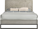 Weston Industrial Mid Century Bed with Stylish Matte Black Base for Modern Bedroom Elegance