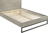 Weston Industrial Mid Century Bed with Stylish Matte Black Base for Modern Bedroom Elegance