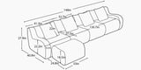 ROMA 148" 4-Seater Sofa with 1 Ottoman