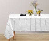 Rectangle Tablecloth - Striped Linen Tablecloth