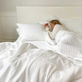 Melange Bamboo Cotton Quilted Coverlet - Snow