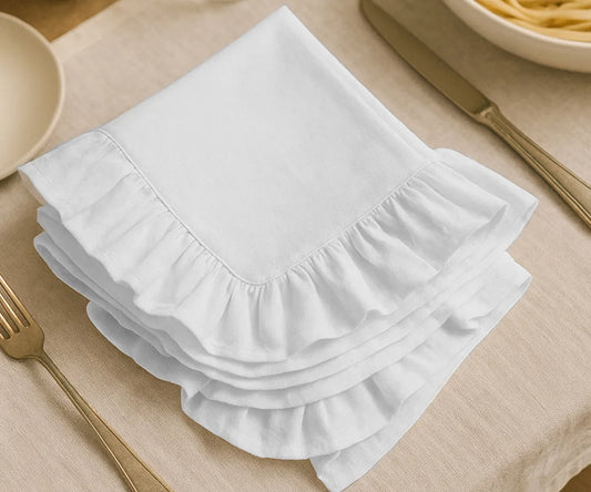 White Ruffle Napkins