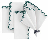 Green scallop napkins
