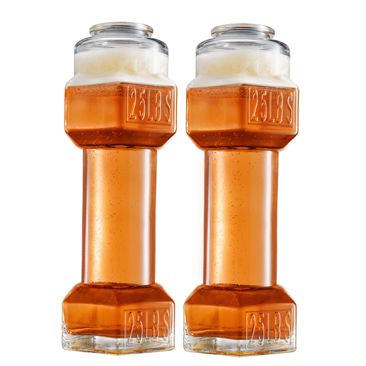 The Wine Savant 2-Set, Dumbbell Beer & Whiskey Glasses, Giant Lifting Beers 26oz Glass